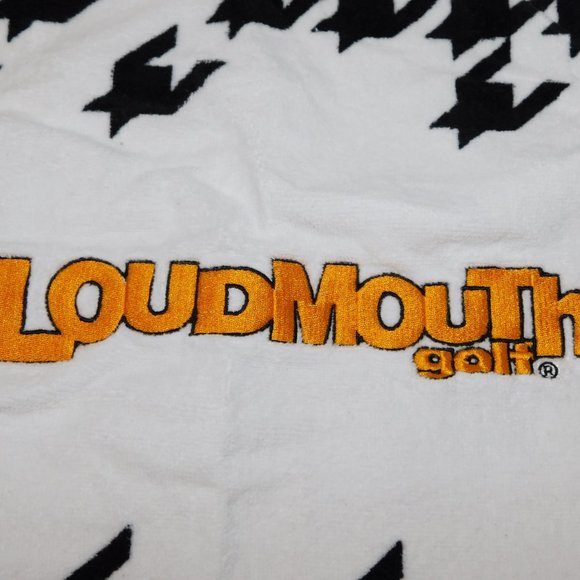 2011 Winning Edge LOUDMOUTH White Black Yellow Embroidered Golf Towel 16" x 23" - Picture 2 of 7